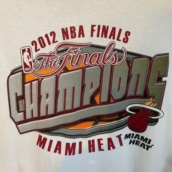 NWOT 2012  NBA Finals White Miami Heat Finals Champion T Shirt Adult 2XLG - Picture 7 of 9